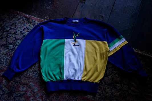 Vintage YSL Sweatshirt Nautical Color Block